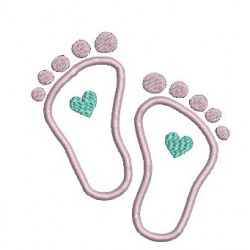 Stickdatei - Füße Appli Herz